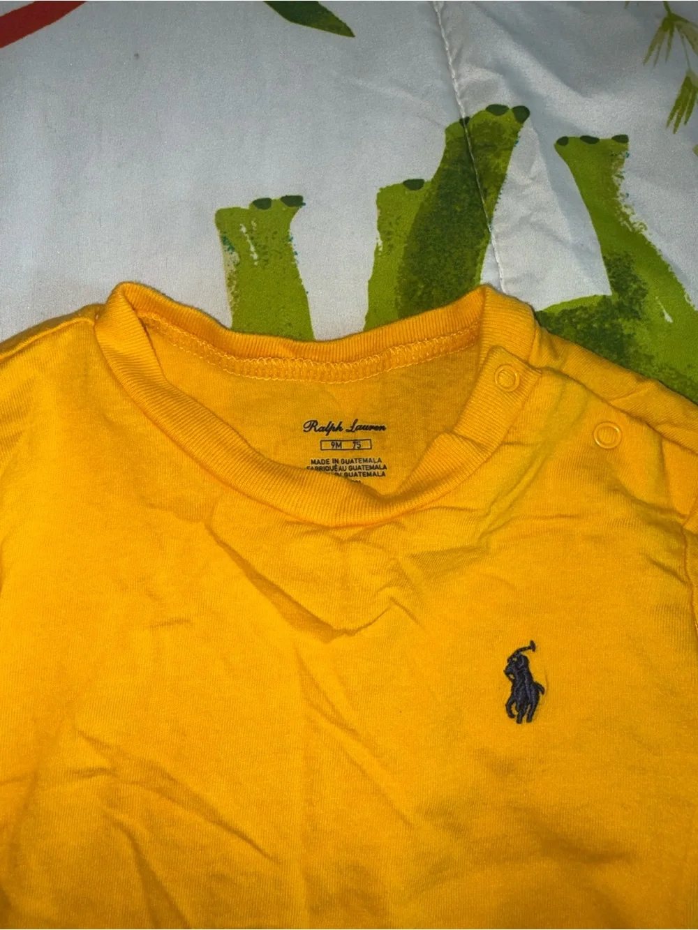 Ralph Lauren Bright Yellow Long Sleeve Tee with Navy Pony